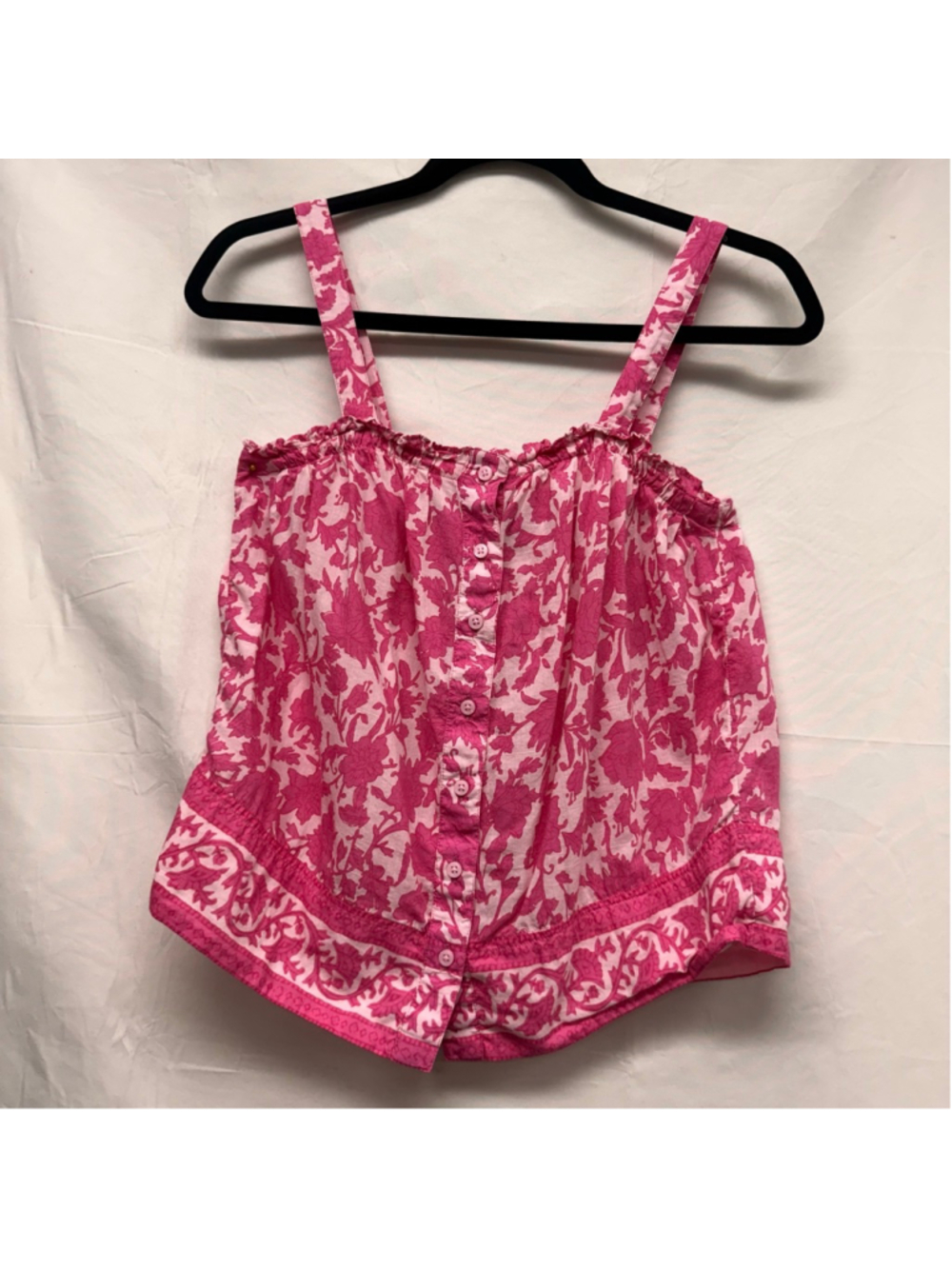 Women's J.CREW Pink & White Floral Tank Top XXS